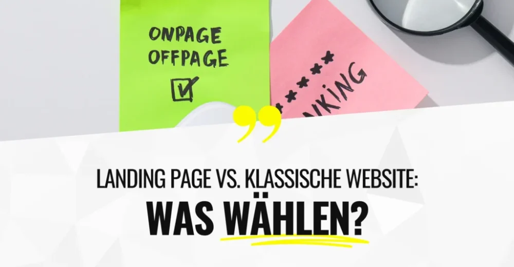Landing page vs. klassische website: was wählen?